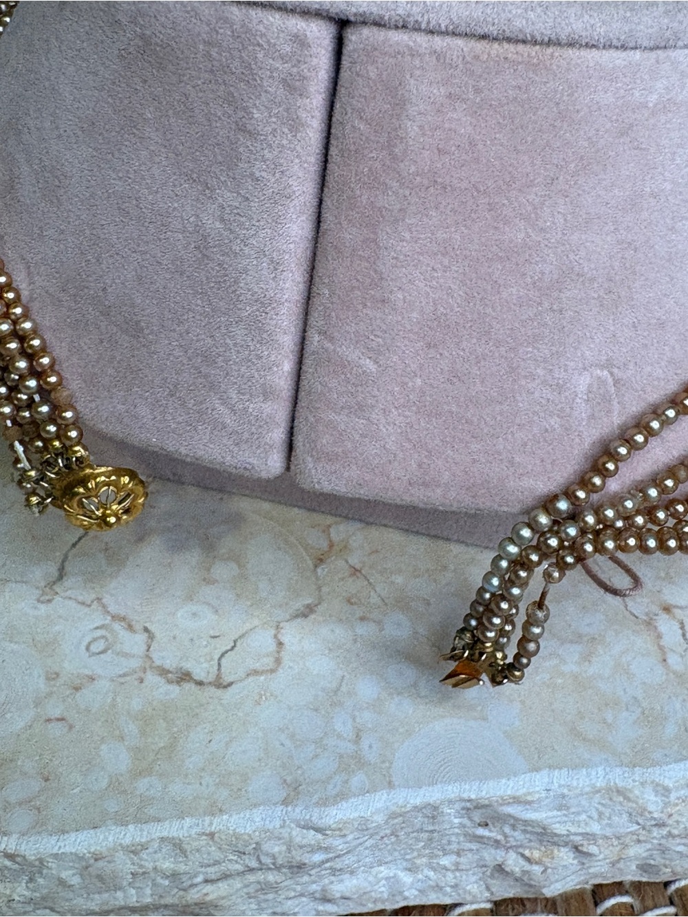 Vintage Edwardian Style 15" Draped Faux Pearl Choker Necklace - Picture 7 of 8